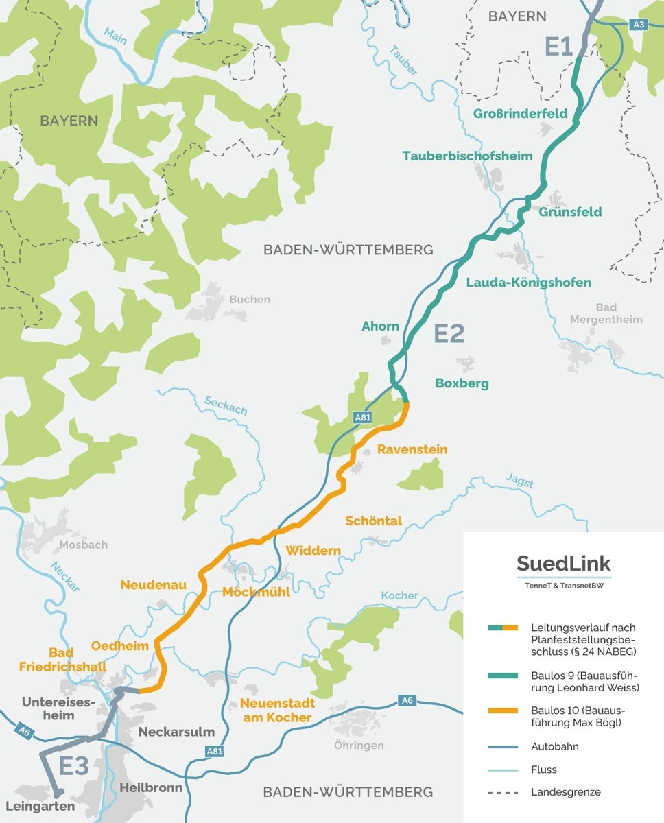 Baustart für SuedLink in Baden-Württemberg