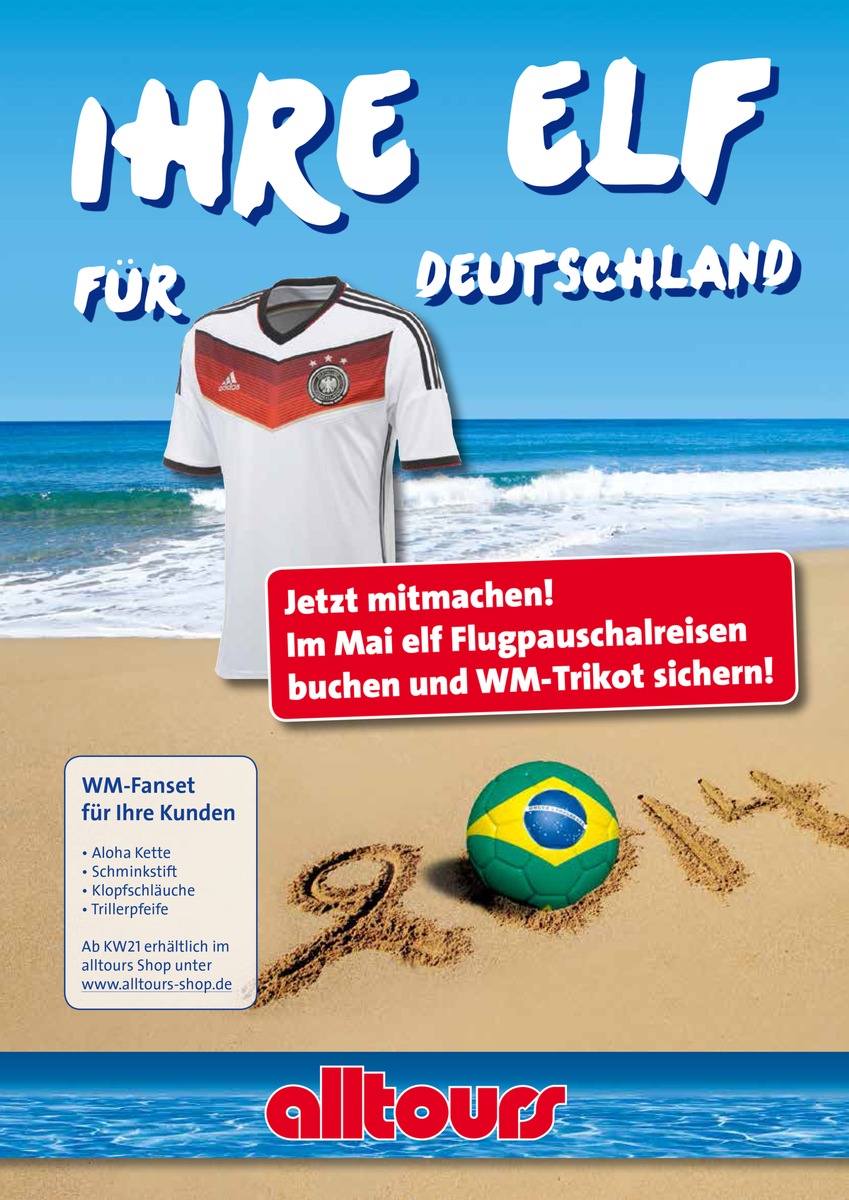 Fiesta Brasiliana - mit alltours Original-WM-Trikots und Kundenevent mit Rodizio-Grillparty gewinnen / 3:0 für Reisebüros - Grillen, Trikots und Fanartikel für Expis zur WM (FOTO)