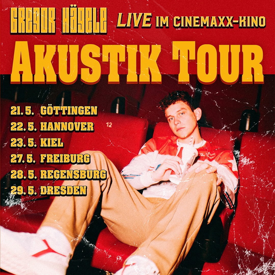 Singer-Songwriter Gregor Hägele auf Akustiktour in CinemaxX-Kinos