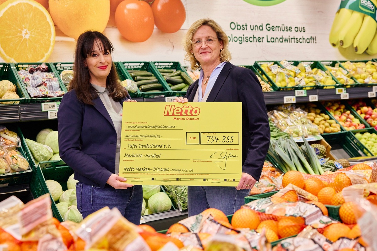 Netto-Spendeninitiative unterstützt die Tafel Deutschland mit 754.355 Euro