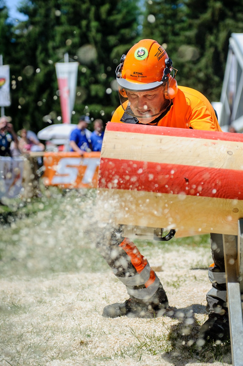 12. Deutsche Waldarbeitsmeisterschaft in Königsbronn-Ochsenberg: Wettkämpfer der STIHL Auswahlmannschaften triumphieren