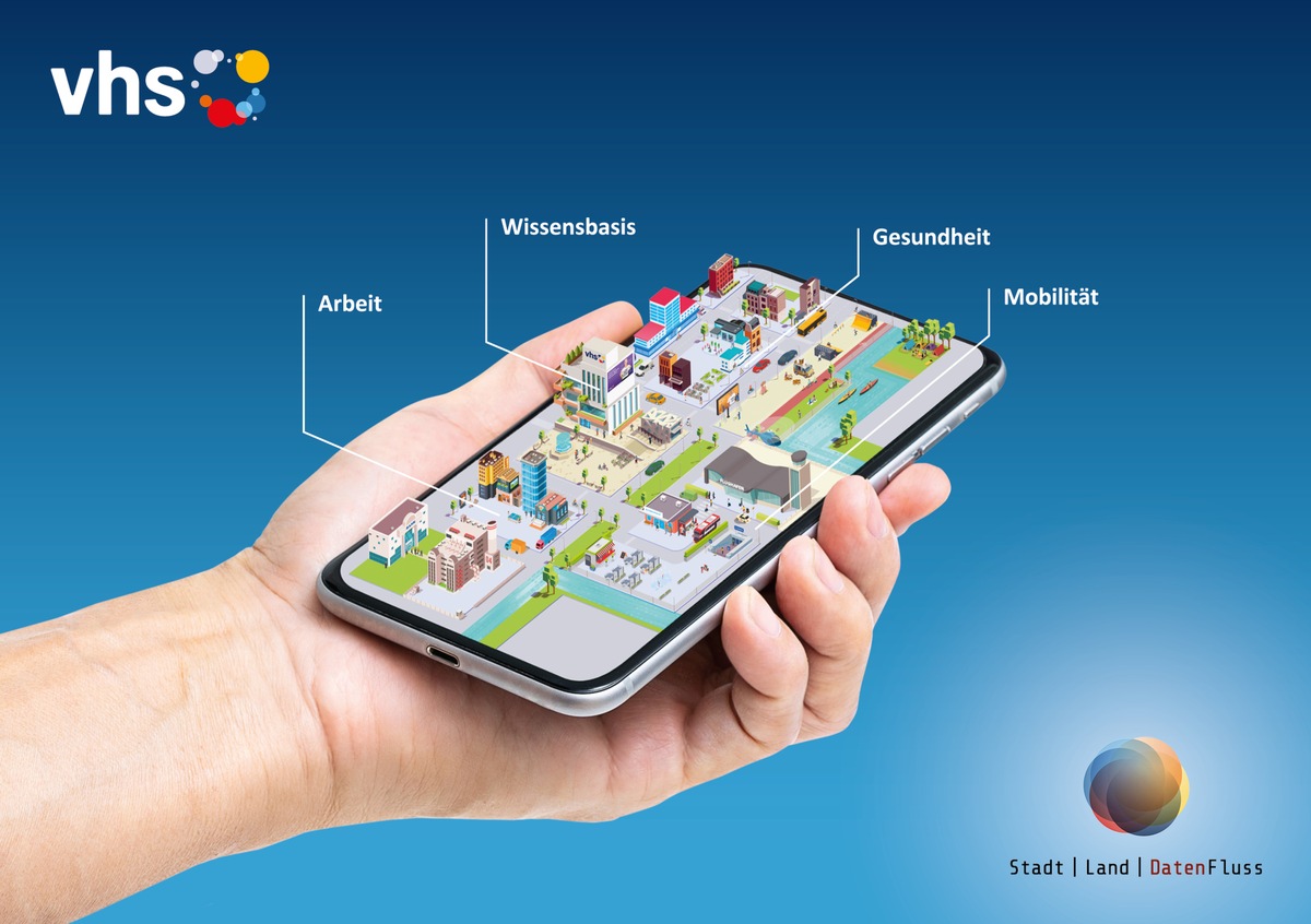Digitale Bildung für alle - Datenkompetenz mit neuer vhs-App spielerisch erwerben / Bundeskanzlerin startet Initiative Digitale Bildung mit App Stadt I Land I DatenFluss