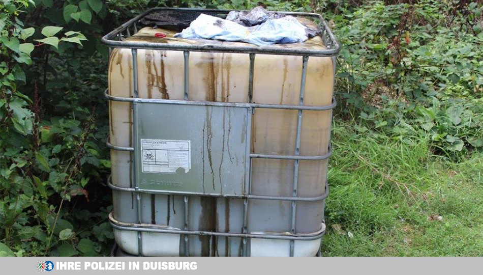 POL-DU: Neudorf-Süd: Plastikcontainer mit Totenkopfsymbol abgestellt - Zeugen gesucht