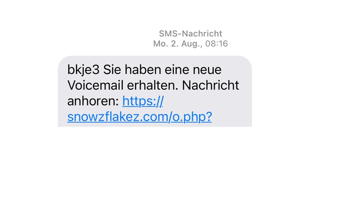 LKA-RP: Neue Betrugsmasche per SMS - Landeskriminalamt und Verbraucherzentrale warnen vor &quot;Voicemail&quot;-Nachrichten