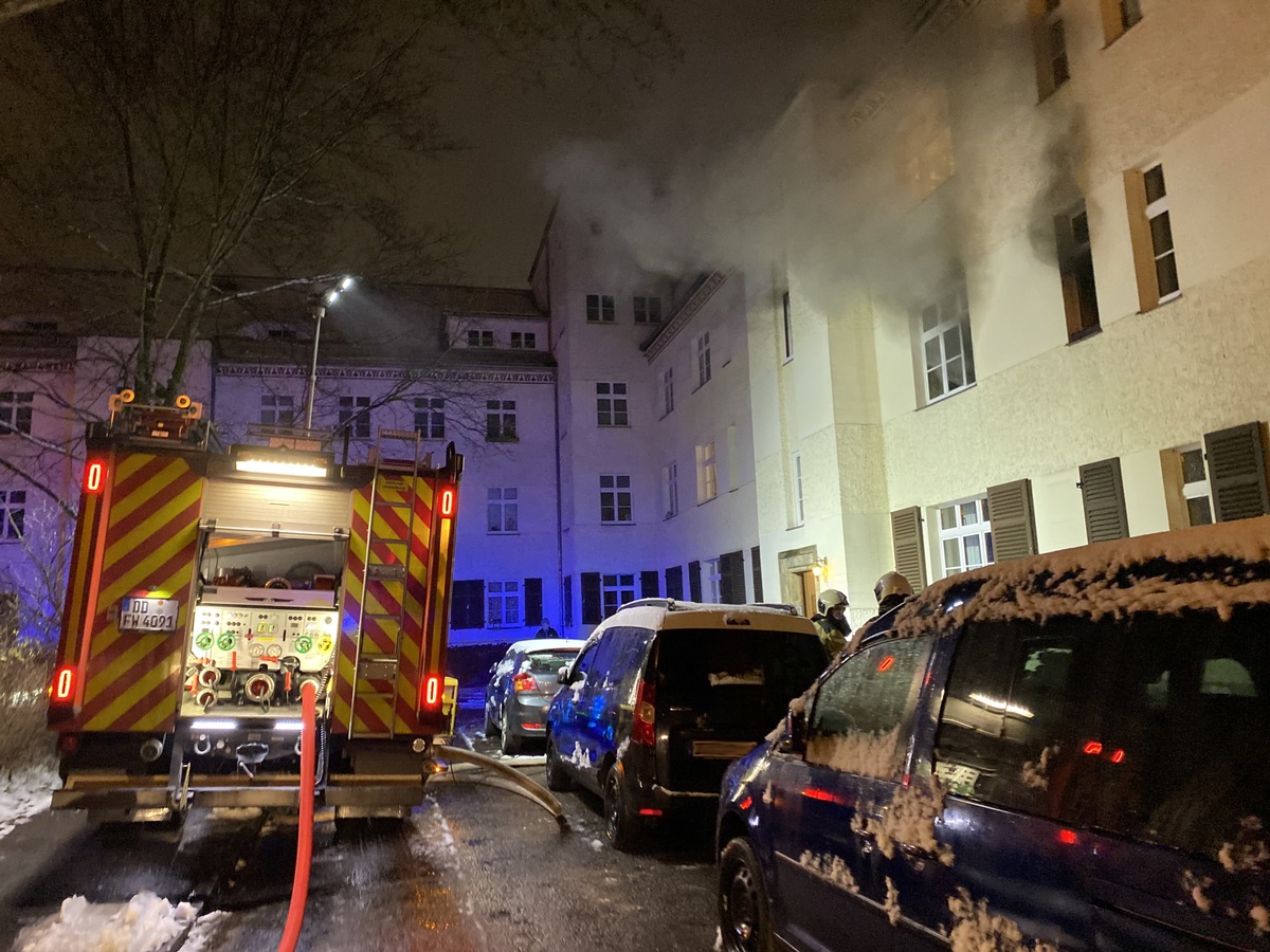 FW Dresden: Informationen zum Einsatzgeschehen der Feuerwehr Dresden vom 20. bis 22. Januar 2023