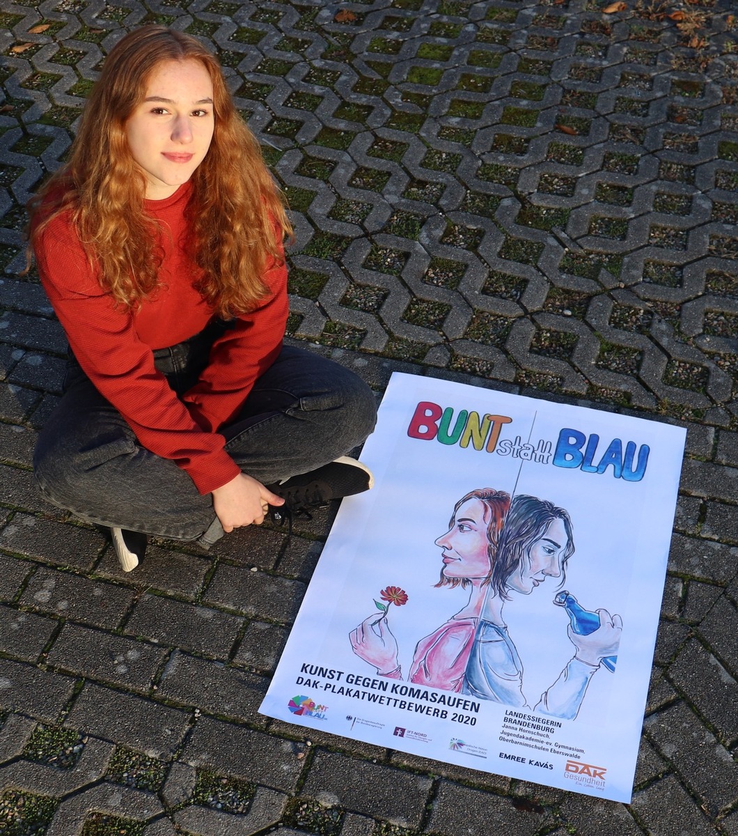 bunt statt blau: Schülerin aus Eberswalde gewinnt Plakatwettbewerb gegen Komasaufen in Brandenburg