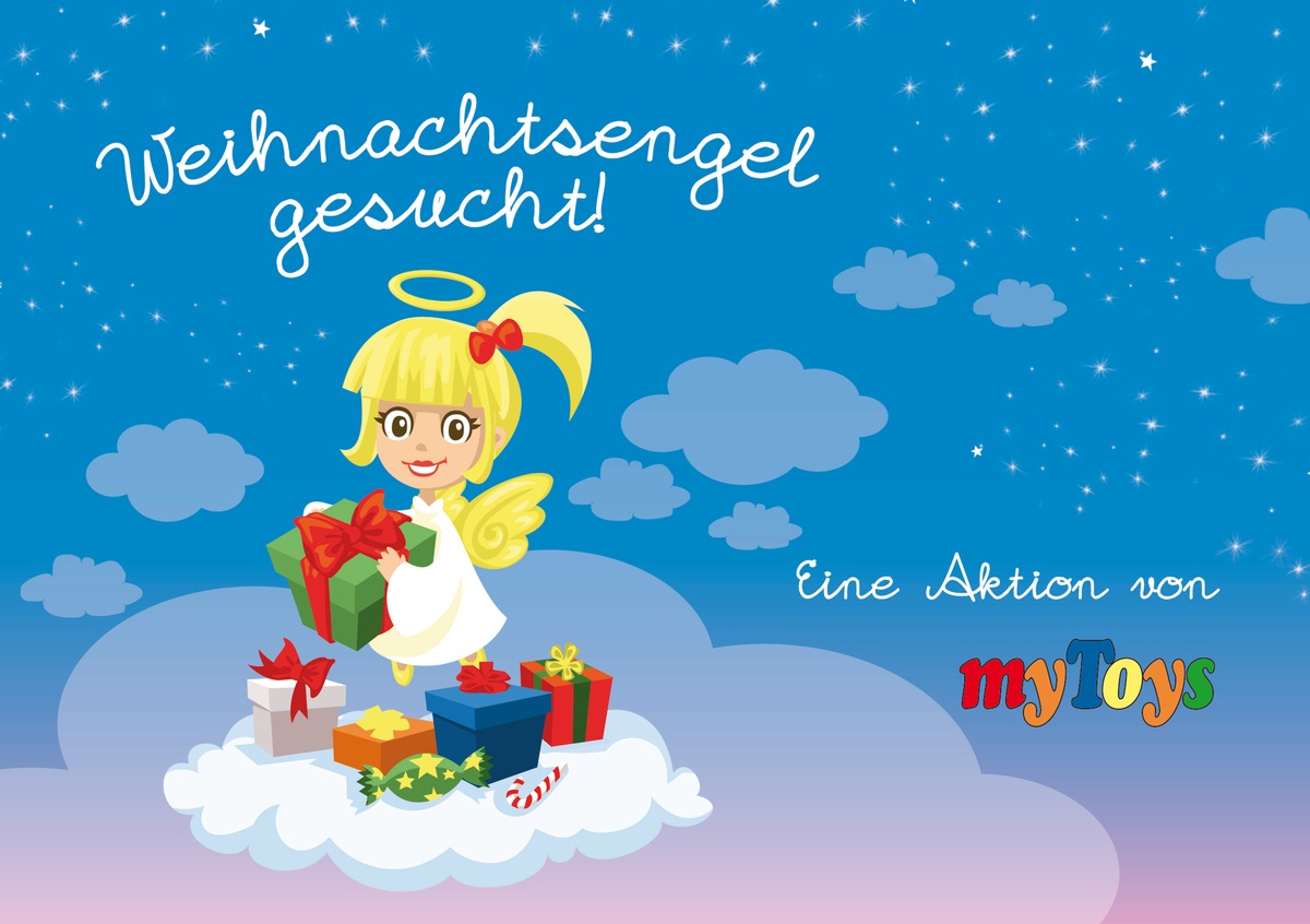 myToys sucht Weihnachtsengel - bitte melden! / Charity-Aktion für Familien und Einrichtungen in Not / Wunschzettel einreichen unter weihnachtsengel-gesucht.de / Prominenter Unterstützer: Ross Antony