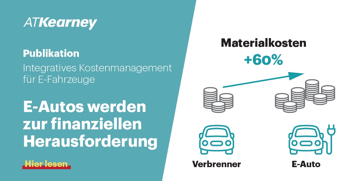 Kostenfalle Elektroauto? / Bis zu 60% höhere Materialkosten als Verbrenner