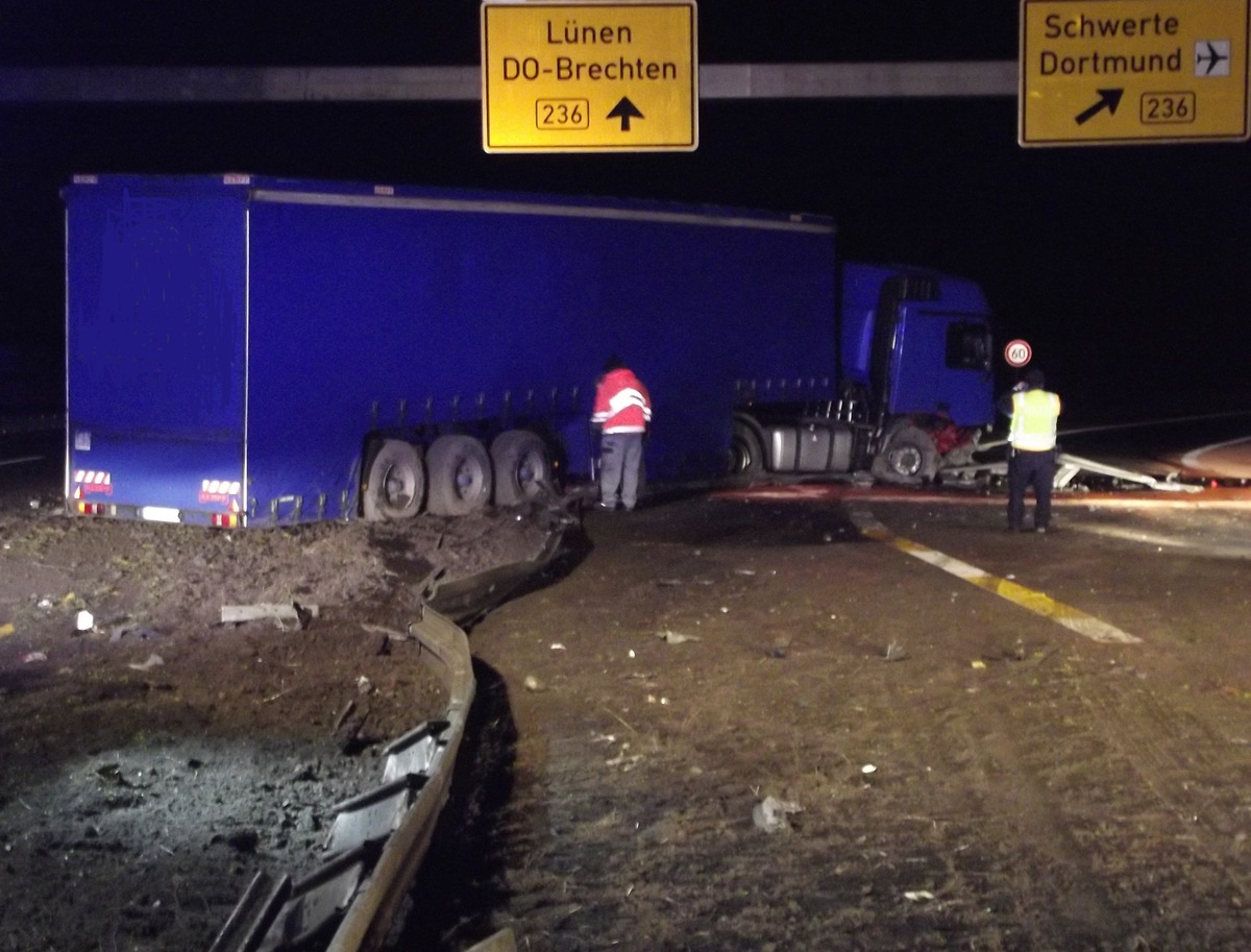 FW-DO: LKW Unfall auf der BAB 2