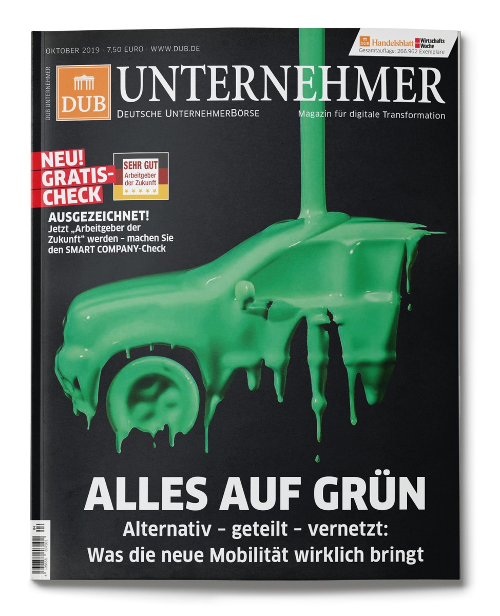 Alles auf Grün? Was die neue Mobilität wirklich bringt / Expertenwissen rund um Wasserstoff- oder Batterie-Antrieb, KI und 5G-Netz im neuen DUB UNTERNEHMER-Magazin und auf thinktank.dub.de