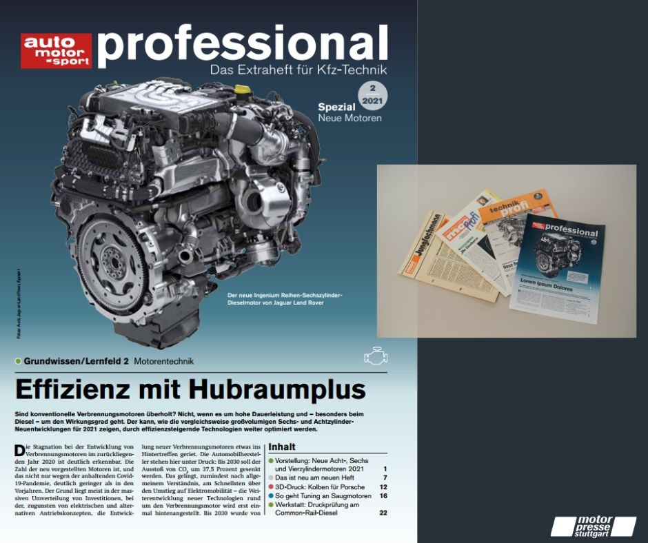 Aus Auto Motor und Sport Technik Profi wird Auto Motor und Sport Professional / Extraheft wurde optisch und inhaltlich überarbeitet