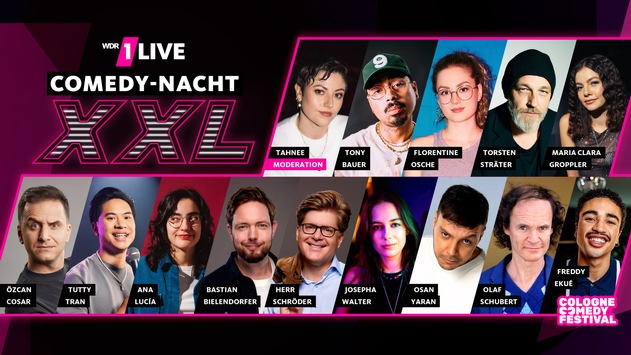 Die 1LIVE COMEDY-NACHT XXL – so viele Comedians wie noch nie!