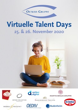 Die Oetker-Gruppe lädt ein: Erste Virtuelle Talent Days am 25. und 26. November 2020 / Studierende und Hochschulabsolventen können sich ab sofort unter oetker-gruppe.de für die Teilnahme bewerben