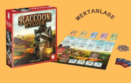 „Raccoon Tycoon“: Gut investiert! Das goldene Zeitalter von Astoria – Strategisches Familienspiel von Piatnik