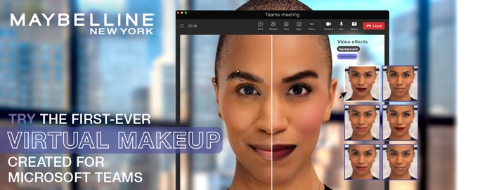 Pressemitteilung: Ready-in-a-click von Maybelline: Das erste virtuelle Make-up auf Microsoft Teams