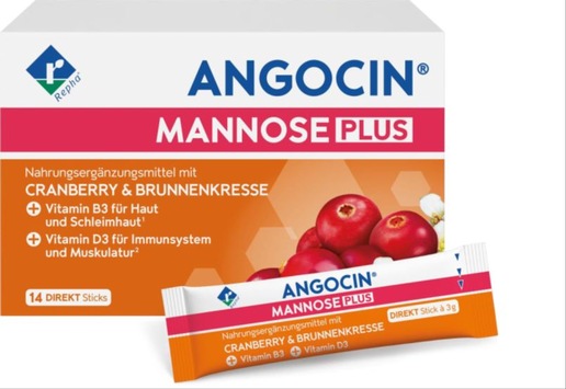 ANGOCIN® MANNOSE PLUS - mehr als nur Mannose: Ab sofort verfügbar: Neues Nahrungsergänzungsmittel mit D-Mannose, Cranberry, Brunnenkresse sowie den Vitaminen D3 & B3