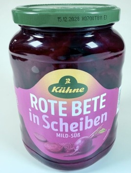 Produktrückruf Kühne Rote Bete Scheiben, 720ml im Glas: Gefahr durch Fremdkörper im Produkt