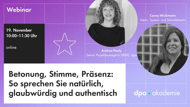 Natürlich, glaubwürdig und authentisch sprechen - im eigenen Podcast, bei Präsentationen und auf der Bühne l dpa-Akademie