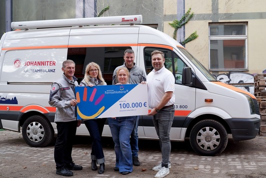 Mehr Hilfe für Bedürftige: 100.000 Euro für die Johanniter-Kältehilfe / Die Deutsche Fernsehlotterie fördert die bundesweiten Kältehilfehilfeprojekte der Johanniter-Unfall-Hilfe