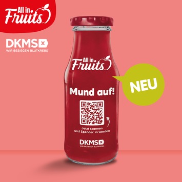 Neuer Smoothie von All in Fruits / EDEKA-Verbund und DKMS gemeinsam gegen Blutkrebs