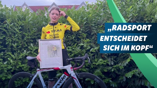 Mia (13) und ARD-Kommentator Florian Naß kommentieren Deutschland Tour-Etappe / KiKA-Kinder-Kommentatorin aus Paderborn am 22. August 2026 live im Ersten und auf sportschau.de