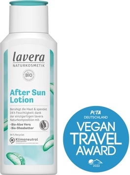 lavera After Sun-Lotion mit PETA VeganTravel Award 2022 ausgezeichnet