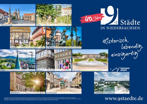9 Städte + 2 in Niedersachsen, gemeinsames Auslandsmarketing seit 40 Jahren: Historische Städte - frische Ideen
