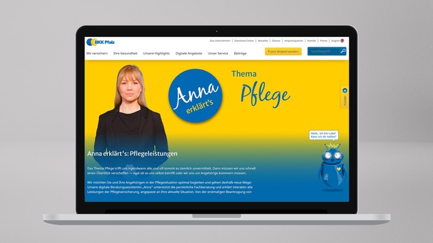 Anna erklärt’s: Leistungen der Pflegeversicherung / BKK Pfalz startet digitale Beratungsassistentin für Pflegebedürftige und ihre Angehörige