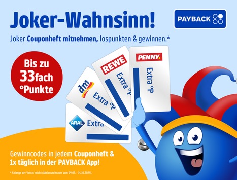 Der PAYBACK Joker ist wieder da! Mit dabei bei der beliebtesten Kampagne sind wieder viele Partner mit noch mehr Punkten und tollen Gewinnen