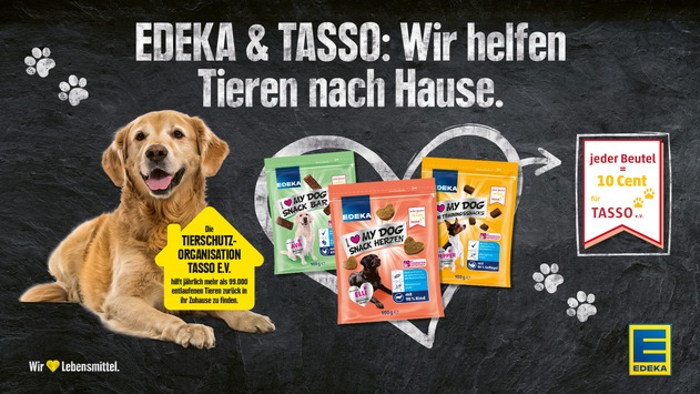Starker Einsatz für den Tierschutz: EDEKA unterstützt entlaufene Hunde durch Kooperation mit TASSO e.V.