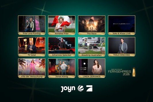 Herausragend! ProSiebenSat.1 feiert elf Nominierungen zum Deutschen Fernsehpreis 2026