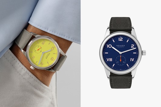 Das ideale Geschenk zum Abitur oder Studienabschluss / Club Campus ist die Einstiegsuhr von NOMOS Glashütte / Jetzt gibt es sie in den Farben Starlight (leuchtendes Gelb) und Night Sky (tiefes Blau)