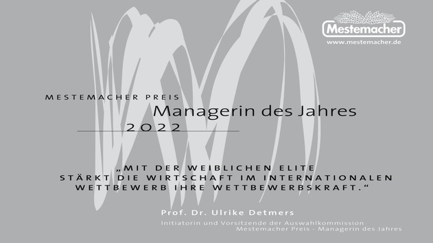 MESTEMACHER PREIS MANAGERIN DES JAHRES 2022 / Live-Übertragung auf www.mestemacher.de