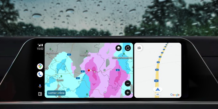 WetterOnline jetzt für Android Auto / Live-Wetterinformationen auf Achse