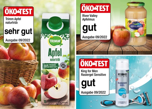 NORMA bekommt für Apfelmus und -saft sowie Rasiergel Top-Noten von den ÖKO-TEST-Experten / Verbrauchermagazin lobt in der September Ausgabe die Discounter-Produkte
