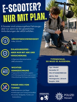 POL-DA: Dieburg/Babenhausen: Elektro-Zweiräder im Fokus / Polizei zieht positive Bilanz