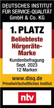 Phonak ist die beliebteste Hörgeräte-Marke 2023 / Gesamtsieger der Studie des Deutschen Instituts für Service-Qualität