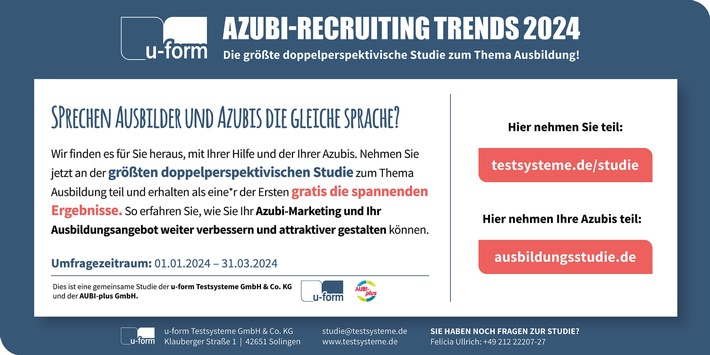 Aktuelle Einblicke in die Generation Z / Mit den Azubi-Recruiting Trends 2024 startet Deutschlands größte doppelperspektivische Studie zur dualen Ausbildung