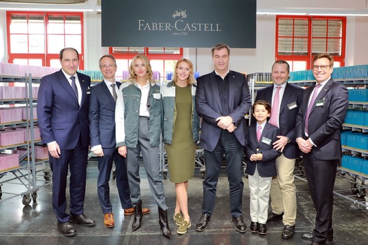 Bayrischer Ministerpräsident Dr. Markus Söder besucht Faber-Castell Stammsitz in Stein
