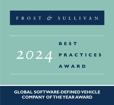Valeo erhält Frost & Sullivan Global Company of the Year Award 2024 für seine marktführende Position im Bereich Software Defined Vehicle