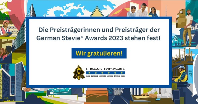 Preisträger:innen der German Stevie® Awards 2023 bekanntgegeben / XBuild und Wolters Kluwer Deutschland erhalten höchste Auszeichnungen / Öffentliche Abstimmung für den Publikumspreis