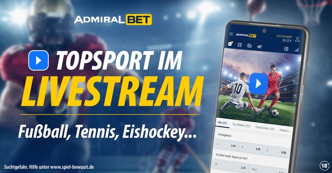 admiralbet.de / Neu: Sportevents im Livestream