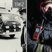 Ein Feuerwehrmann im Jahre 1962 mit dem portablen Motorola Funkgerät HT200. Im Jahre 2018 erfüllt die ...