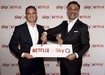 Netflix jetzt auf Sky Q: Das beste Fernsehen wird mit Entertainment Plus jetzt noch besser René Rummel-Mergeryan (Director Business Development von Netflix), Marcello Maggioni (Chief Commercial Officer von Sky ...